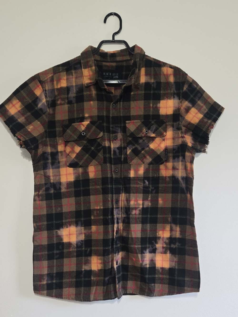 Bleached Grunge Plaid Shirt